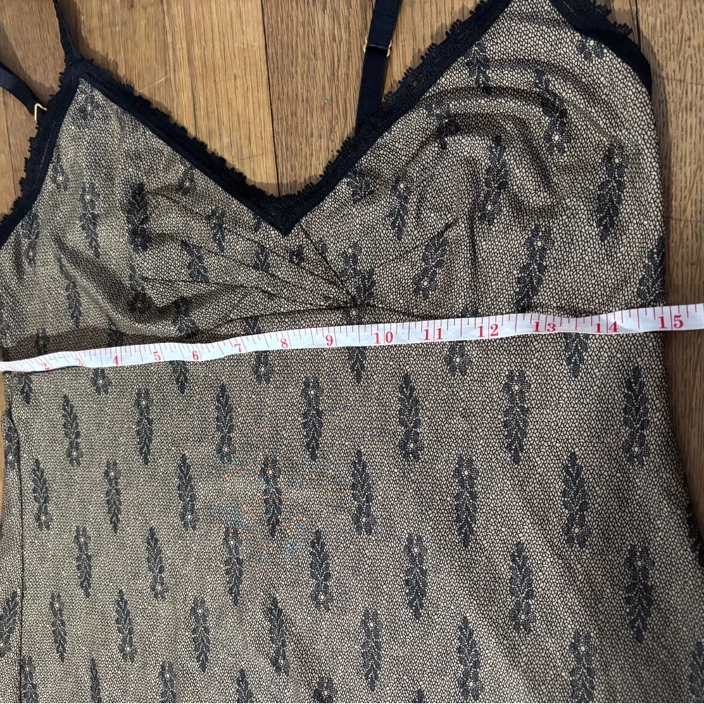 NWT Vintage Brown/Black Lace Slip Dress Indie Y2K Spring Feminine Romantic S